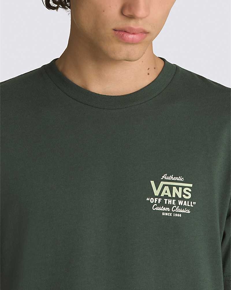 Men's Vans Holder St Classic T-Shirt Green | USA SIV-504679