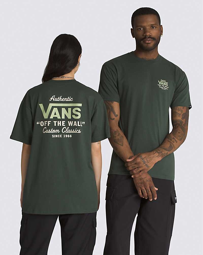 Men's Vans Holder St Classic T-Shirt Green | USA SIV-504679