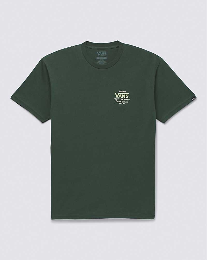 Men's Vans Holder St Classic T-Shirt Green | USA SIV-504679