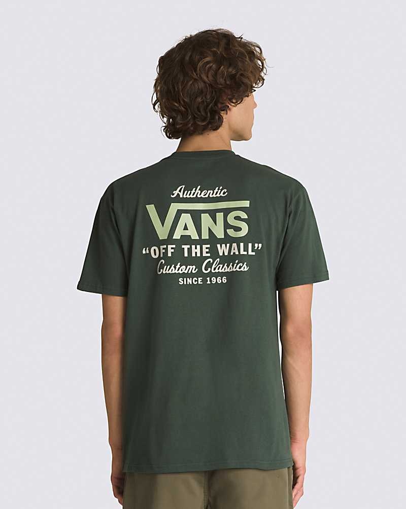 Men\'s Vans Holder St Classic T-Shirt Green | USA SIV-504679