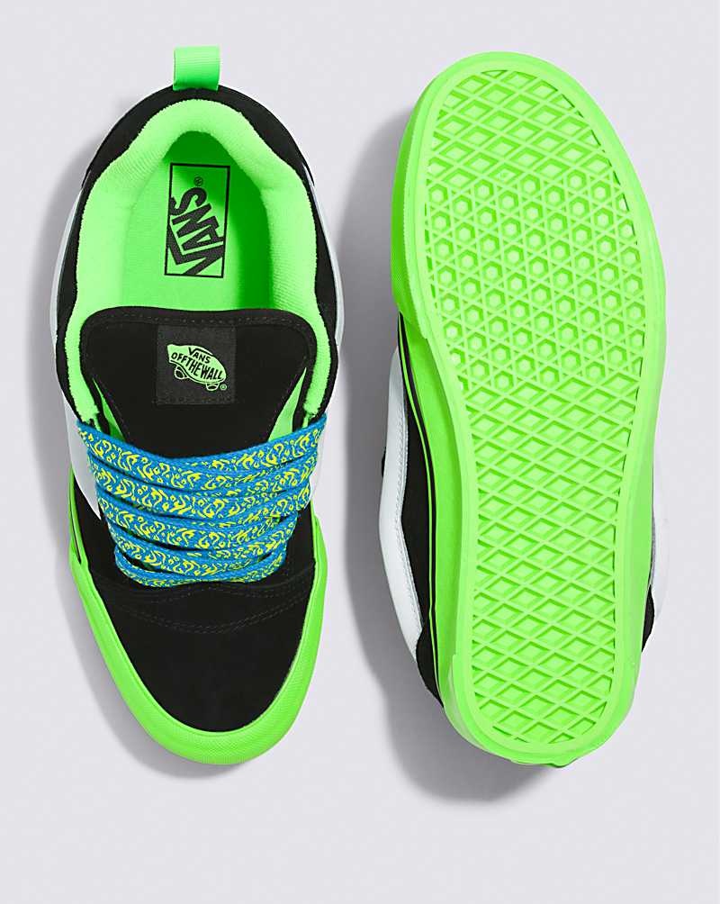 Men's Vans Knu Skool Shoes Black Green | USA FOT-354062