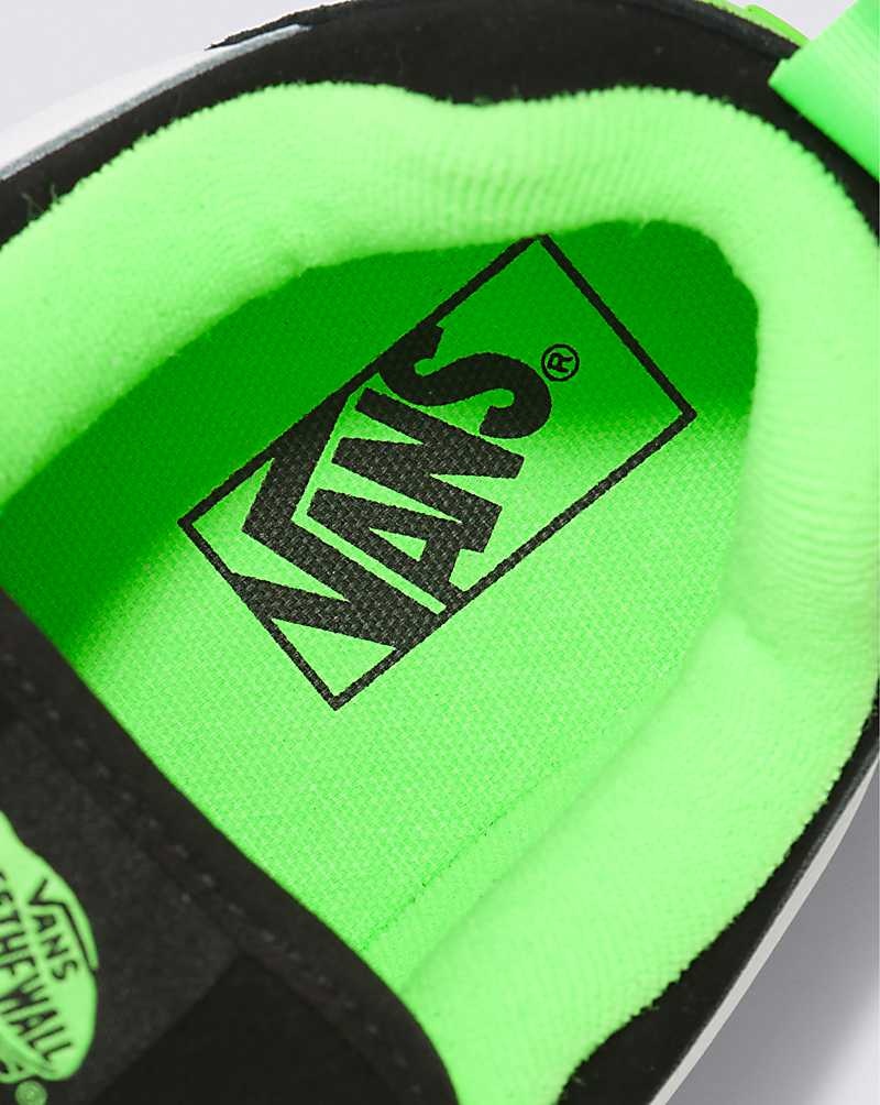 Men's Vans Knu Skool Shoes Black Green | USA FOT-354062