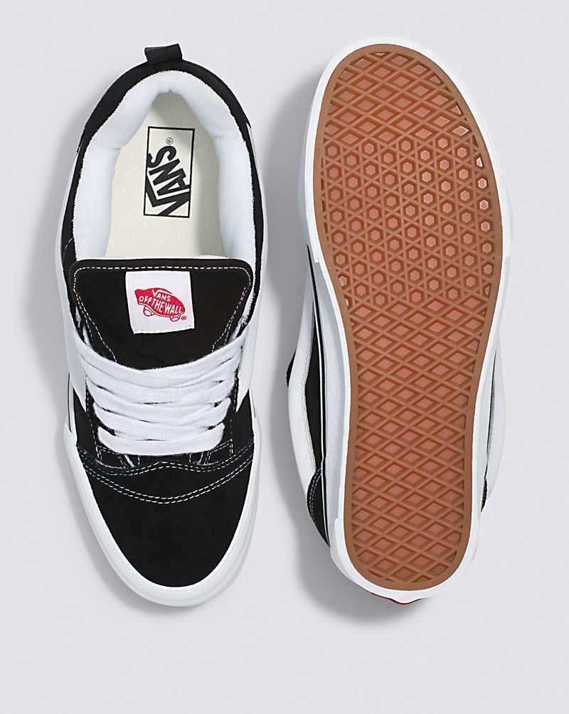 Men's Vans Knu Skool Shoes Black White | USA LFM-326908