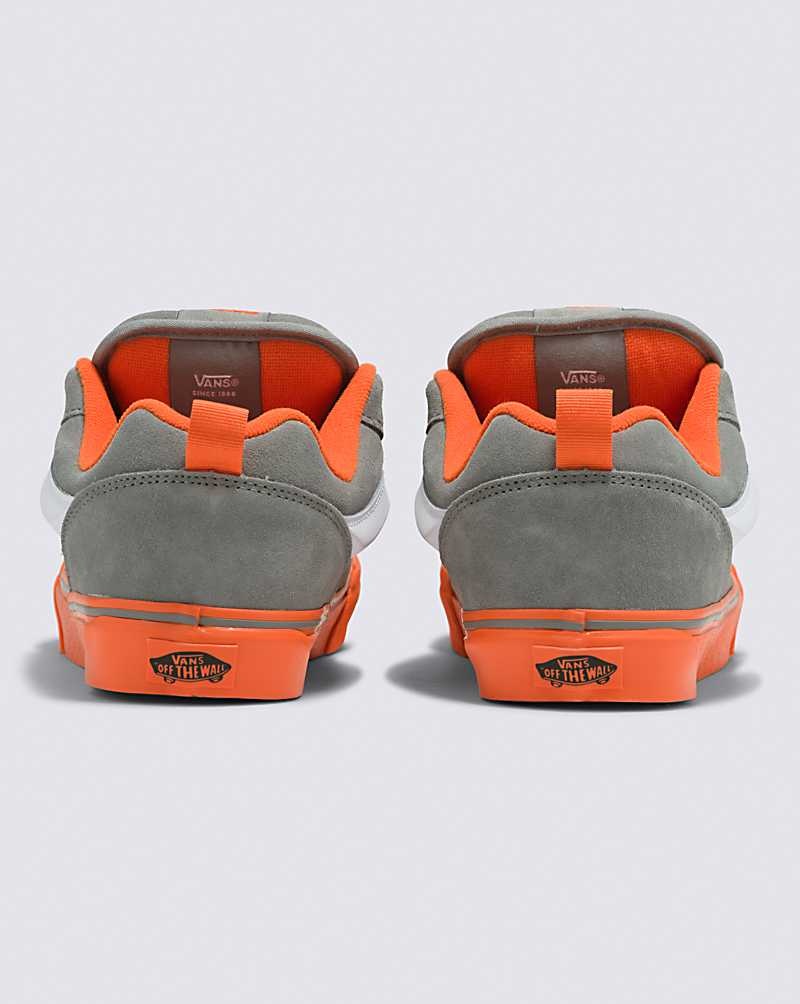 Men's Vans Knu Skool Shoes Grey Orange | USA ERM-934602