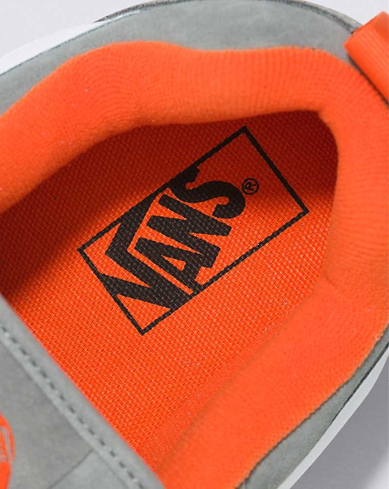 Men's Vans Knu Skool Shoes Grey Orange | USA ERM-934602