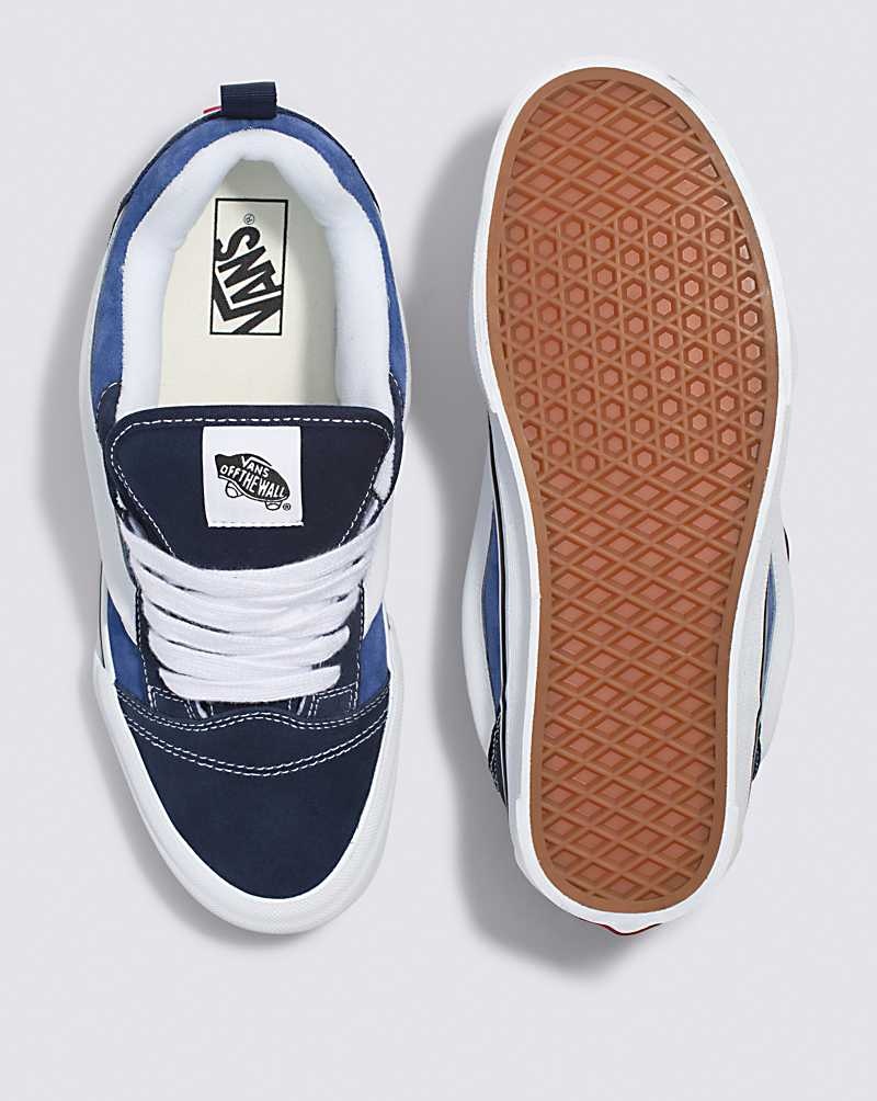 Men's Vans Knu Skool Shoes Navy White | USA DUR-596284