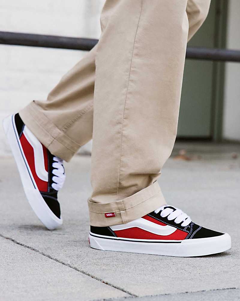 Men's Vans Knu Skool Shoes Red White | USA FLG-179845