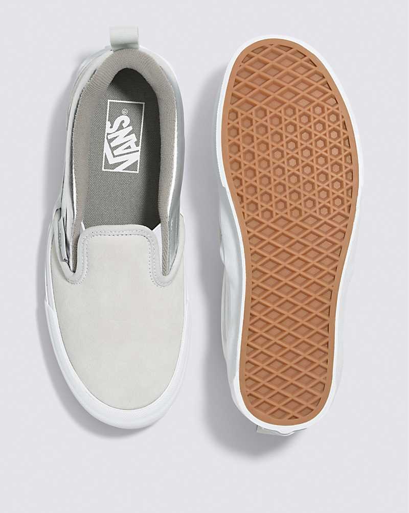 Men's Vans Knu Slip Shoes Silver White | USA CNI-780569