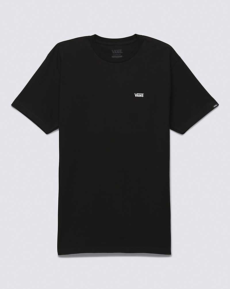 Men's Vans Left Chest Logo T-Shirt Black White | USA KHN-481235