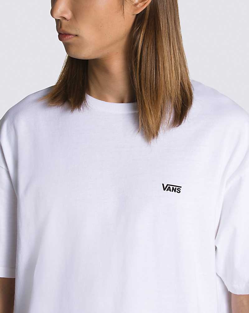 Men's Vans Left Chest Logo T-Shirt White | USA AOI-730968