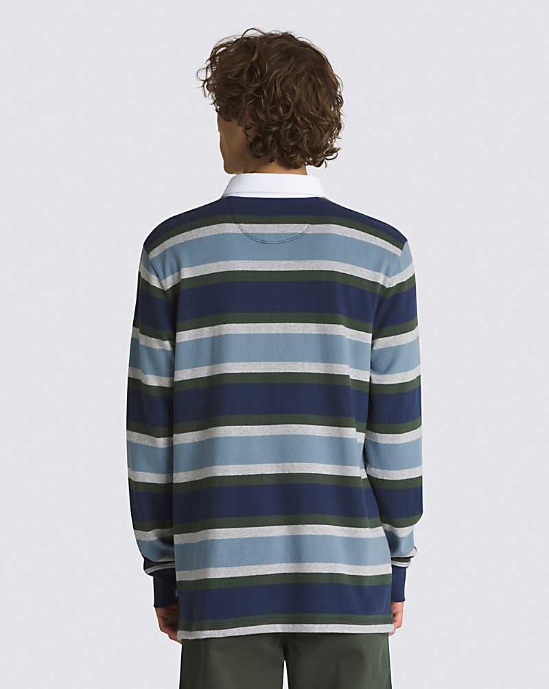 Men's Vans Menton Rugby Sweater Blue | USA GSX-506483