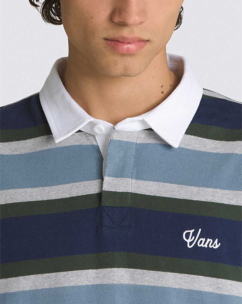 Men's Vans Menton Rugby Sweater Blue | USA GSX-506483