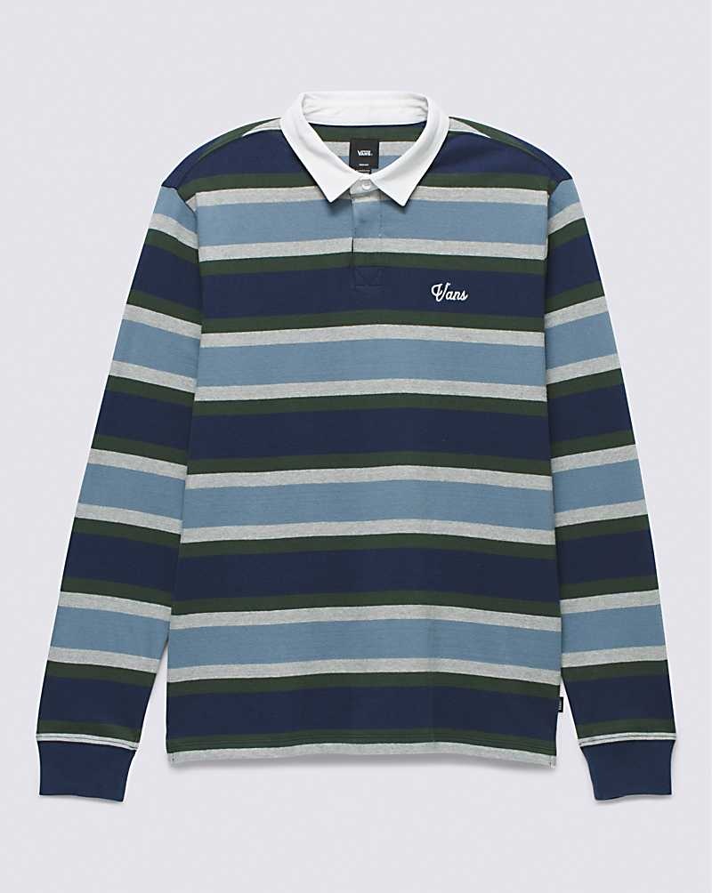 Men's Vans Menton Rugby Sweater Blue | USA GSX-506483