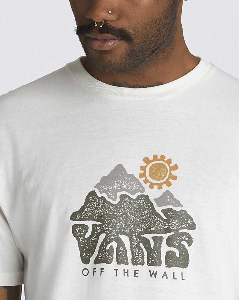 Men's Vans Mountain View T-Shirt White | USA DHY-980325