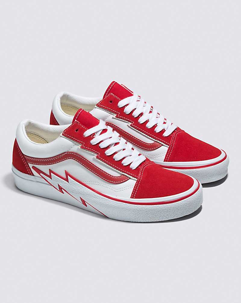 Men's Vans Old Skool Bolt 2-Tone Shoes Red White | USA ODX-954213