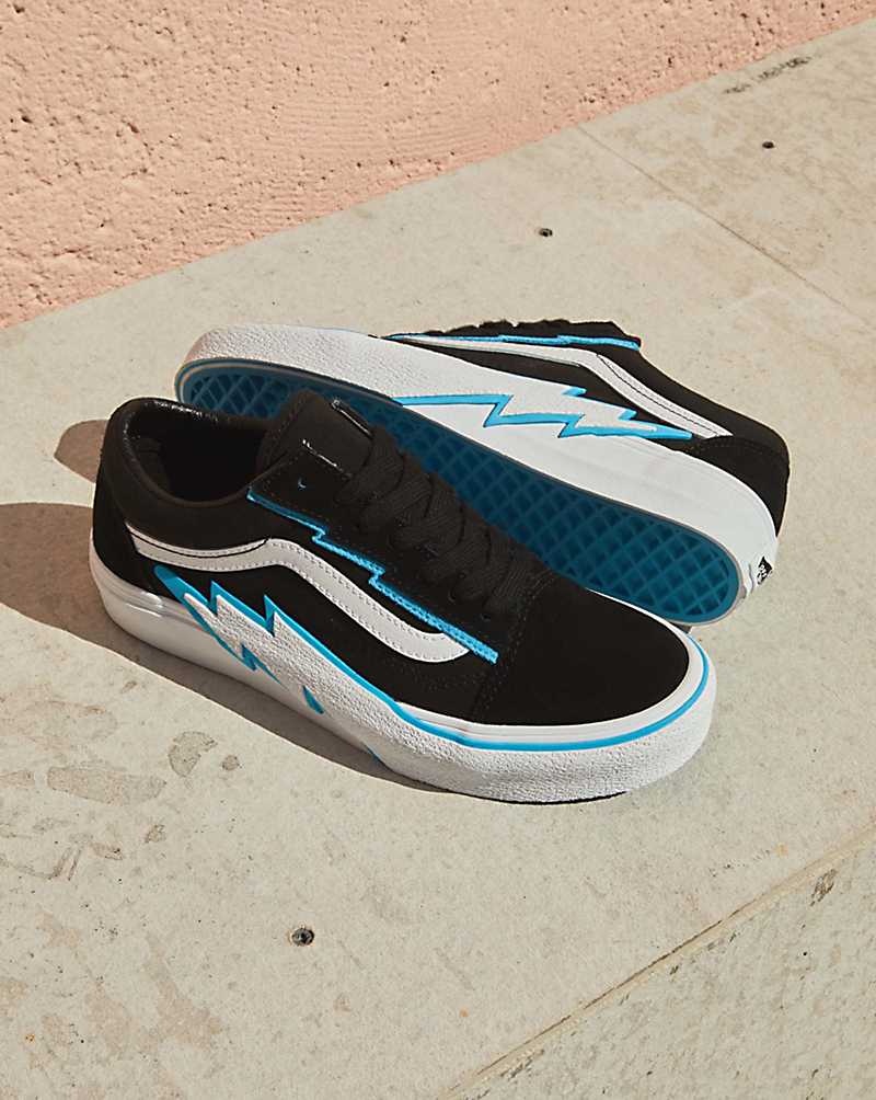 Men's Vans Old Skool Bolt Shoes Black Blue | USA WRJ-084971