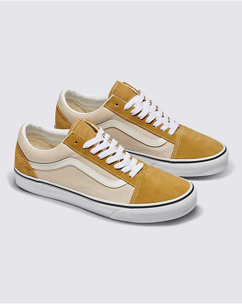 Men's Vans Old Skool Canvas Suede Shoes Cream | USA MIO-382167