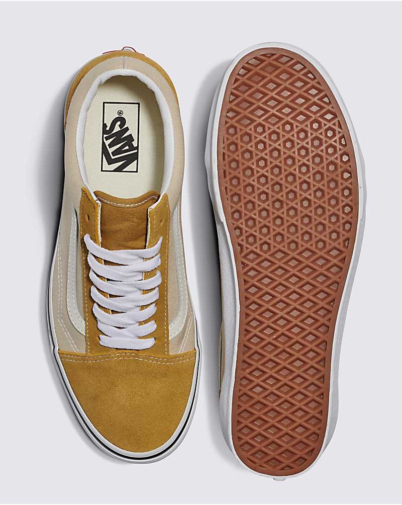 Men's Vans Old Skool Canvas Suede Shoes Cream | USA MIO-382167