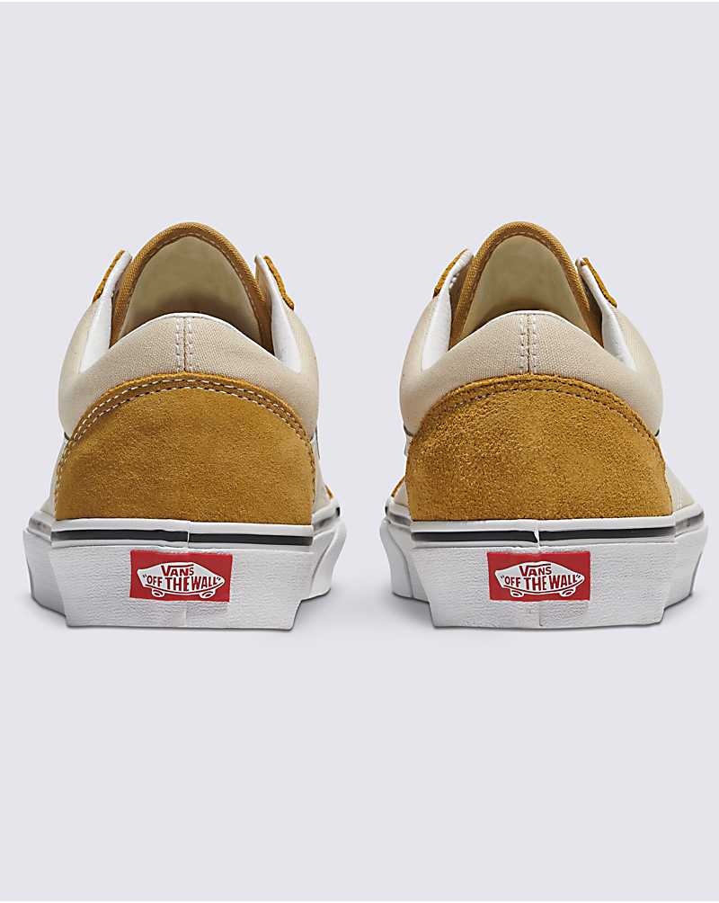 Men's Vans Old Skool Canvas Suede Shoes Cream | USA MIO-382167