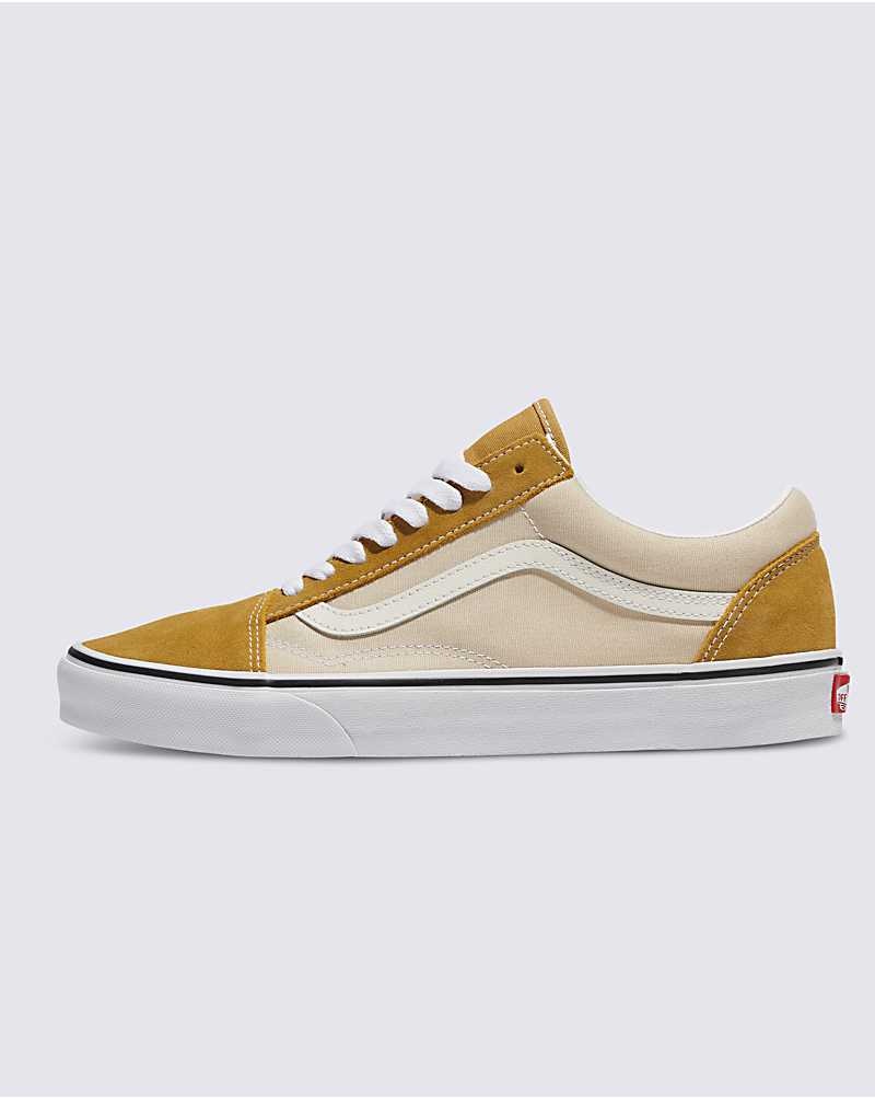 Men\'s Vans Old Skool Canvas Suede Shoes Cream | USA MIO-382167