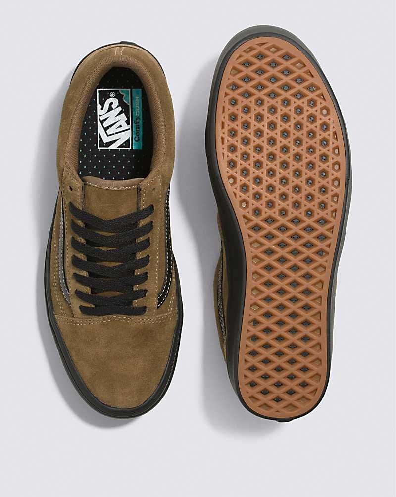 Men's Vans Old Skool ComfyCush Suede Shoes Brown | USA EKJ-768052