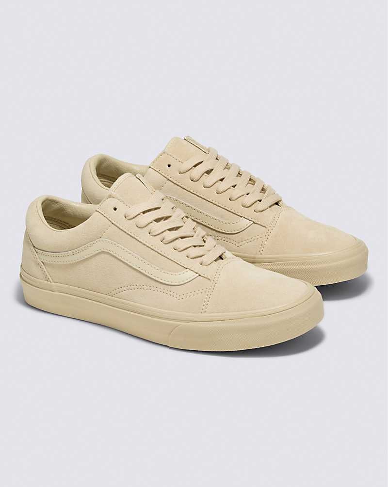 Men's Vans Old Skool Mono Suede Shoes Beige | USA EUH-138672