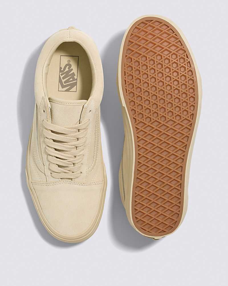 Men's Vans Old Skool Mono Suede Shoes Beige | USA EUH-138672