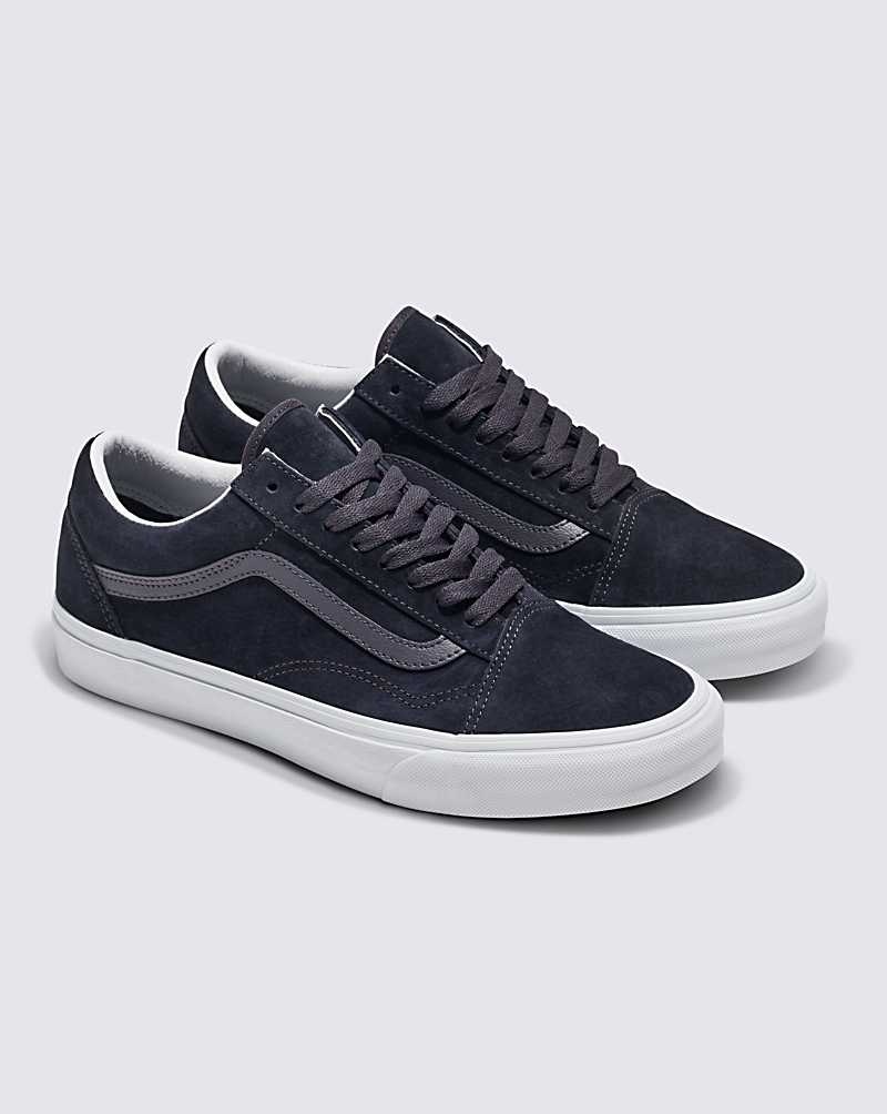 Men's Vans Old Skool Pig Suede Shoes Black | USA CLM-743692