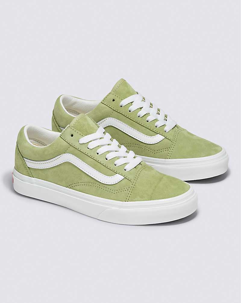 Men's Vans Old Skool Pig Suede Shoes Green | USA YOB-471825