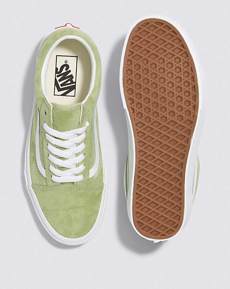 Men's Vans Old Skool Pig Suede Shoes Green | USA YOB-471825