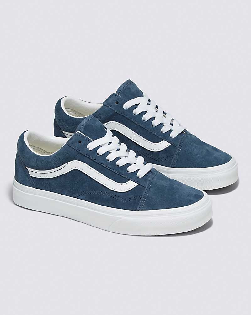 Men's Vans Old Skool Pig Suede Shoes Indigo | USA DLC-615932