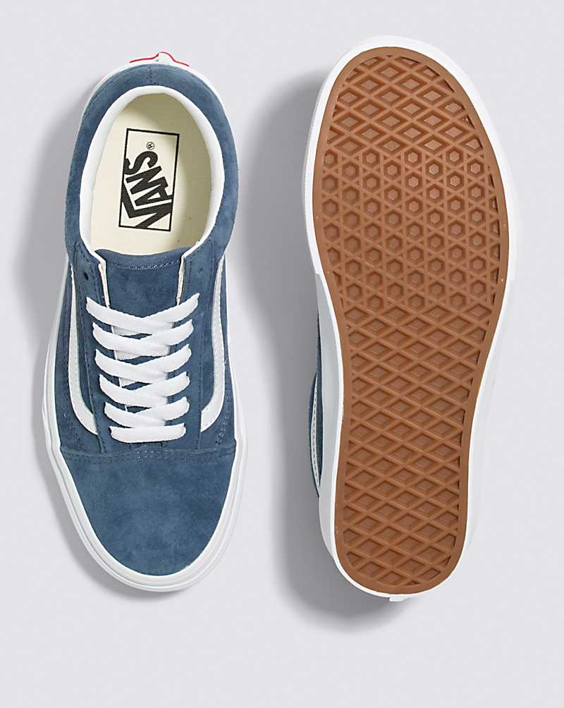 Men's Vans Old Skool Pig Suede Shoes Indigo | USA DLC-615932