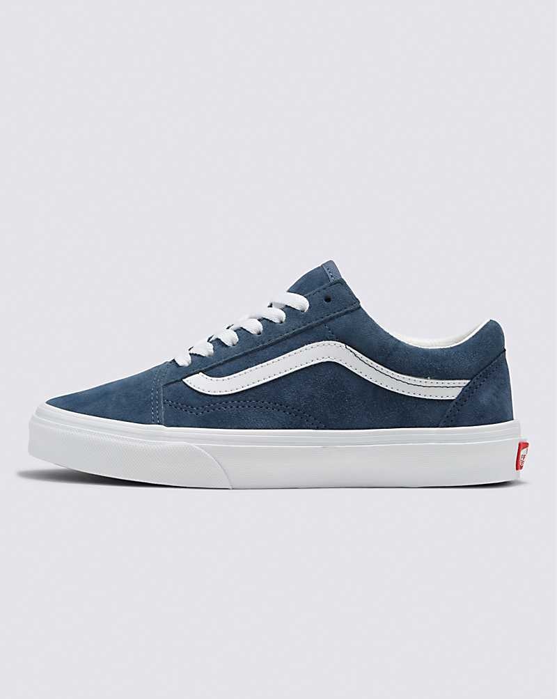 Men\'s Vans Old Skool Pig Suede Shoes Indigo | USA DLC-615932