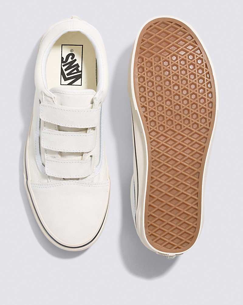 Men's Vans Old Skool V Suede Canvas Shoes White | USA RMA-982130