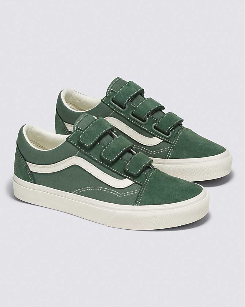 Men's Vans Old Skool V Suede Canvas Shoes Green | USA XPI-138597