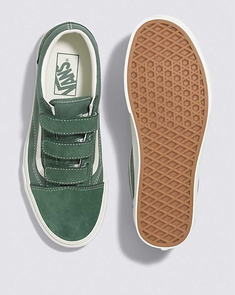 Men's Vans Old Skool V Suede Canvas Shoes Green | USA XPI-138597