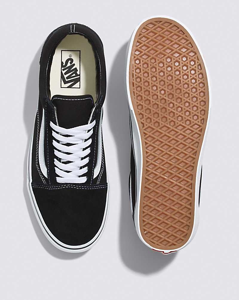 Men's Vans Old Skool Wide Shoes Black White | USA XAJ-521039