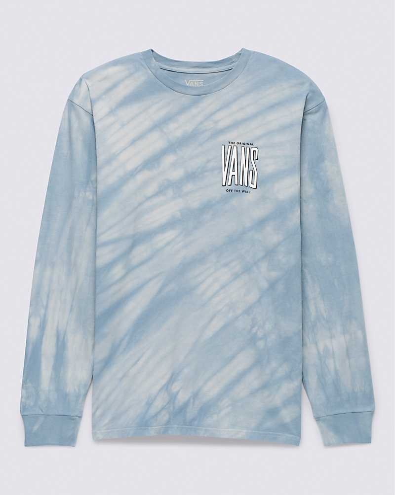 Men's Vans Peaked Tie Dye Long Sleeve T-Shirt Blue | USA BGE-803597