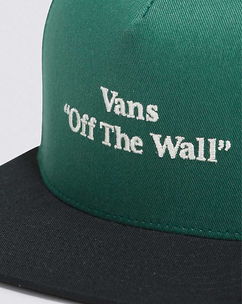 Men's Vans Quoted Snapback Hats Green | USA ELS-375048