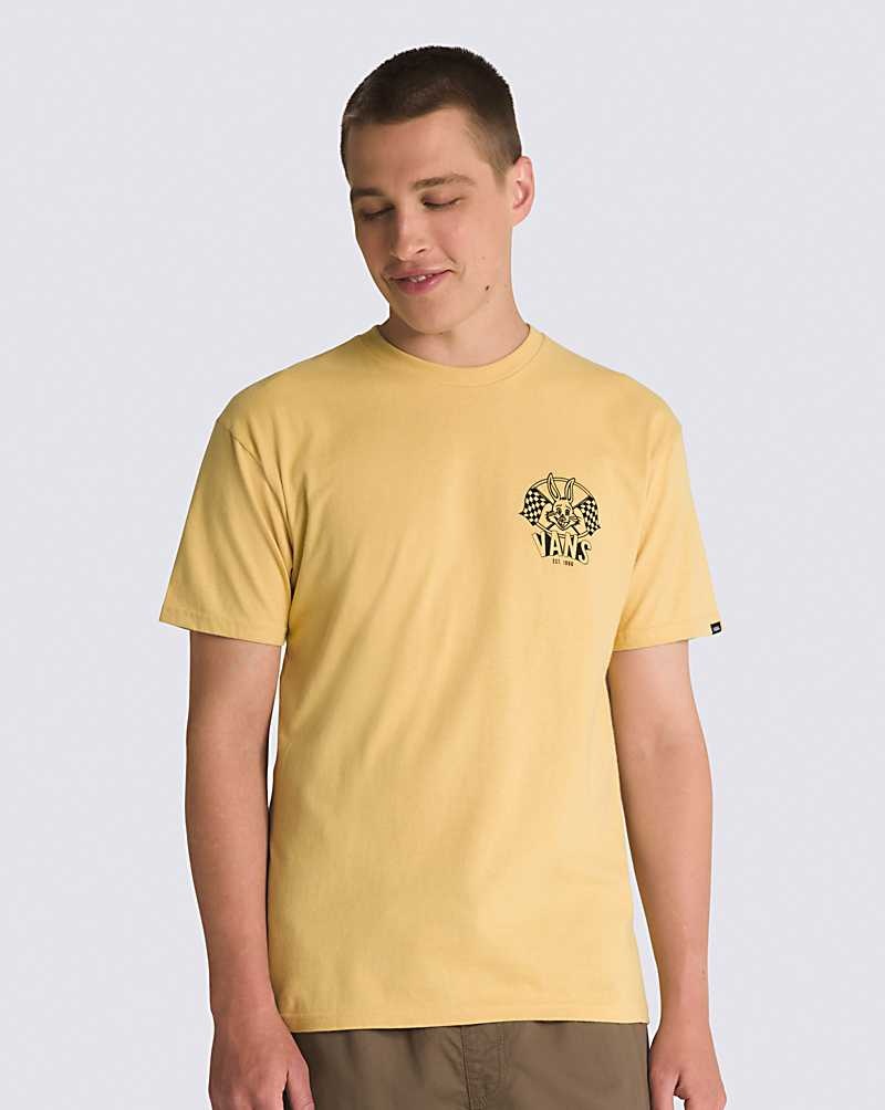 Men's Vans Rabbit Racer T-Shirt Yellow | USA MHI-079254