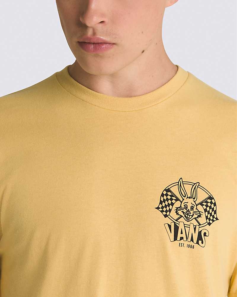 Men's Vans Rabbit Racer T-Shirt Yellow | USA MHI-079254