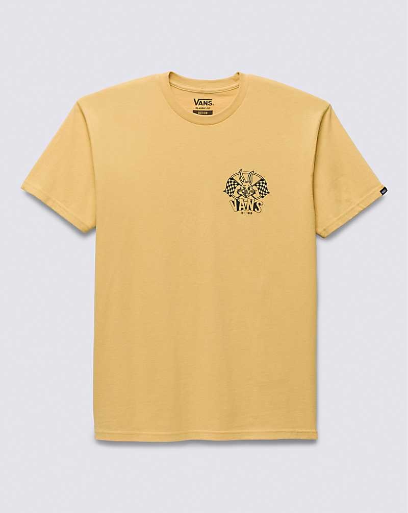 Men's Vans Rabbit Racer T-Shirt Yellow | USA MHI-079254