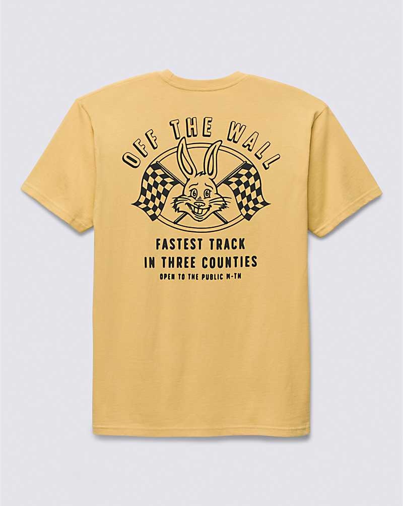 Men's Vans Rabbit Racer T-Shirt Yellow | USA MHI-079254