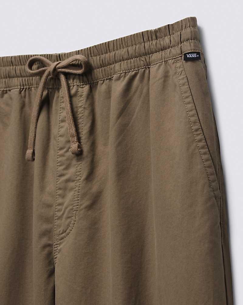 Men's Vans Range Baggy Tapered Elastic Waist Pants Brown | USA WNR-853297