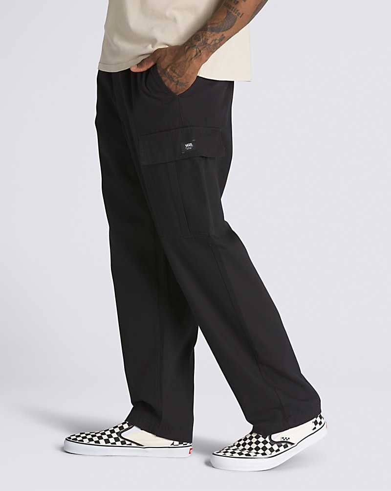 Men's Vans Range Cargo Baggy Tapered Elastic Pants Black | USA TOX-246175