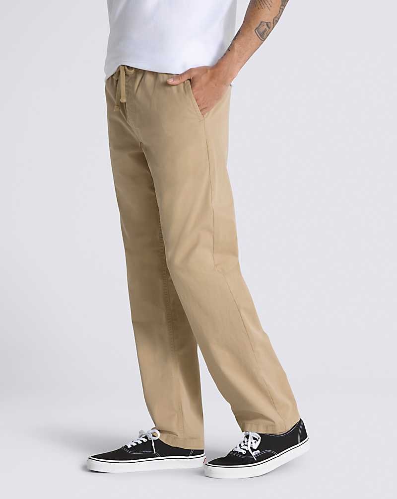 Men's Vans Range Relaxed Elastic Pants Khaki | USA TWX-914708