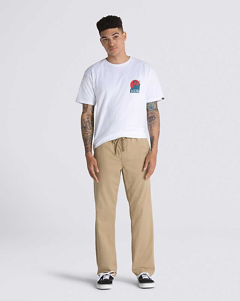 Men\'s Vans Range Relaxed Elastic Pants Khaki | USA TWX-914708