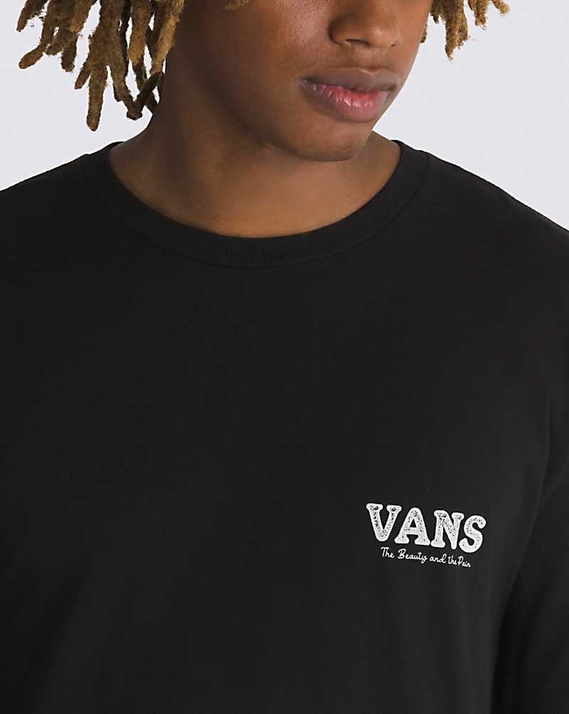 Men's Vans Rosethorn T-Shirt Black | USA LWU-925043