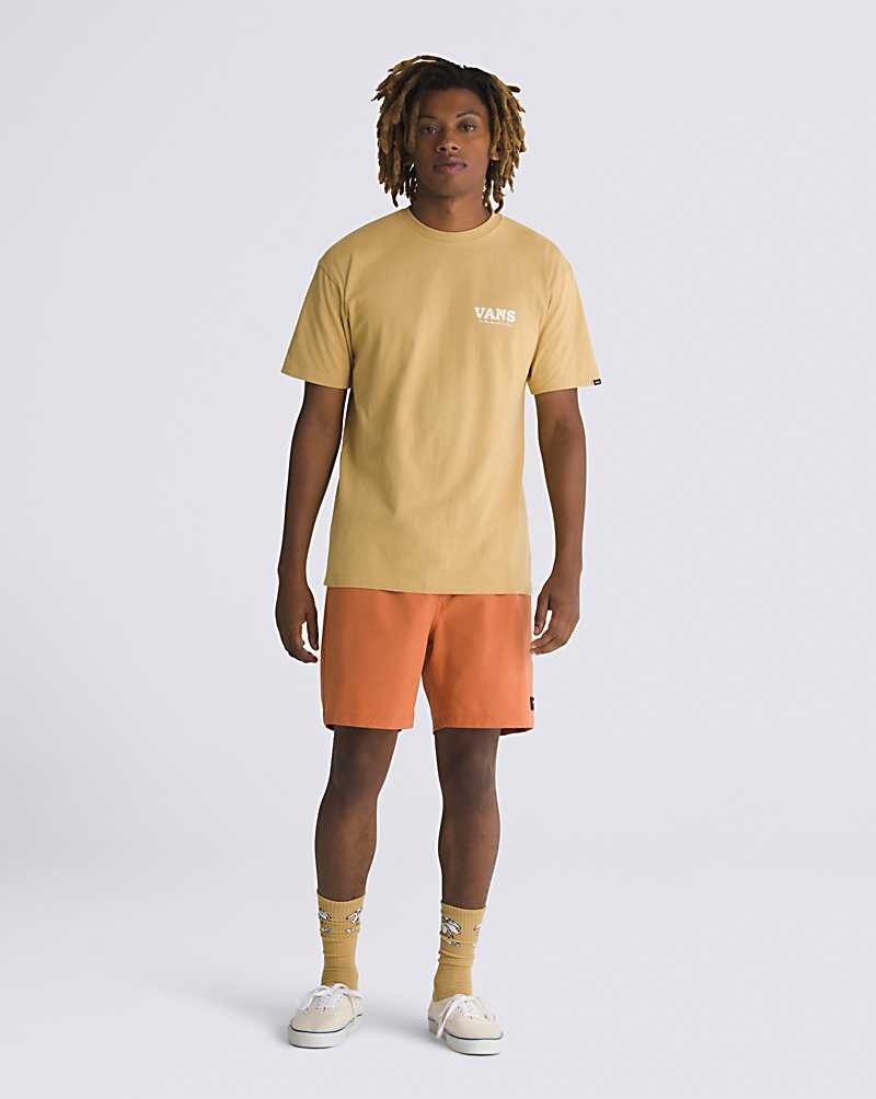 Men's Vans Rosethorn T-Shirt Yellow | USA JYO-806254