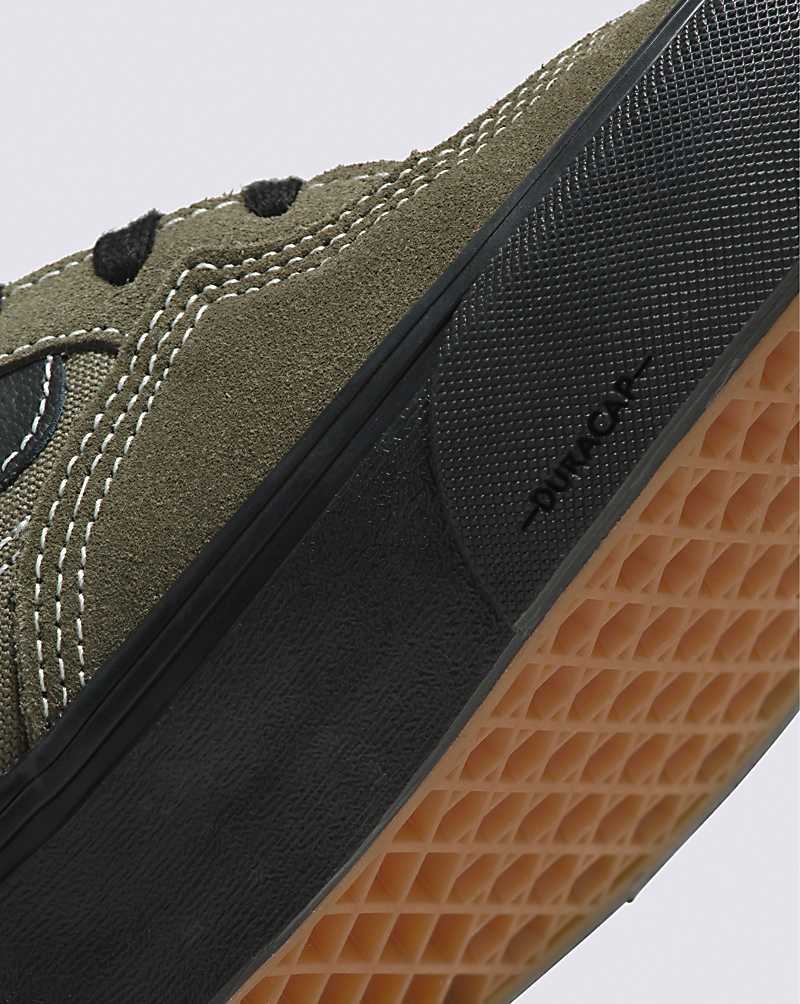 Men's Vans Rowan Skate Shoes Olive Black | USA WFV-016793